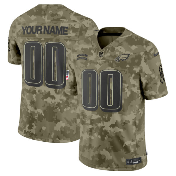 Philadelphia Eagles 2024 Salute to Service Vapor Limited Custom Jersey - All Stitched - Image 3