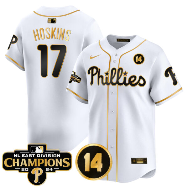 Men's Phillies 2024 NL East Division Champions & Pete Rose Patch Vapor Premier Limited Jersey - All Stitched - Image 14