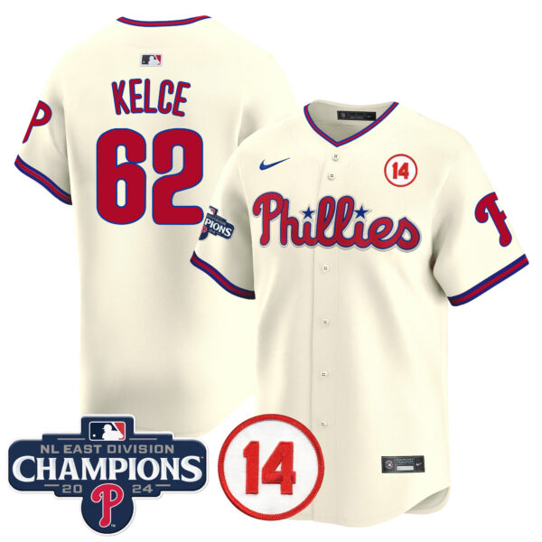 Men's Phillies 2024 NL East Division Champions & Pete Rose Patch Vapor Premier Limited Jersey - All Stitched - Image 49