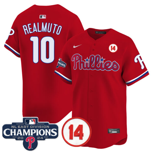 Men's Phillies 2024 NL East Division Champions & Pete Rose Patch Vapor Premier Limited Jersey - All Stitched - Image 28