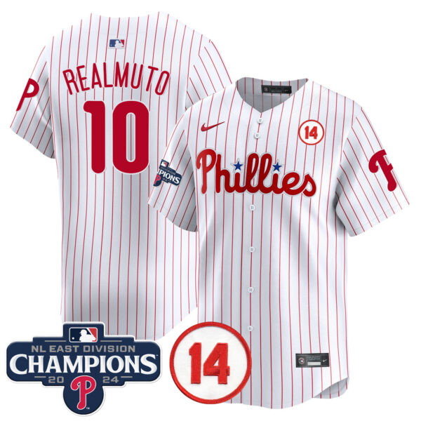 Men's Phillies 2024 NL East Division Champions & Pete Rose Patch Vapor Premier Limited Jersey - All Stitched - Image 38
