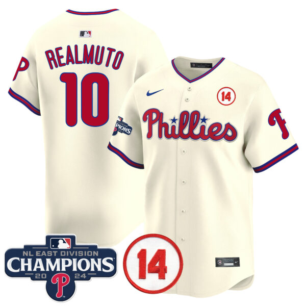 Men's Phillies 2024 NL East Division Champions & Pete Rose Patch Vapor Premier Limited Jersey - All Stitched - Image 48