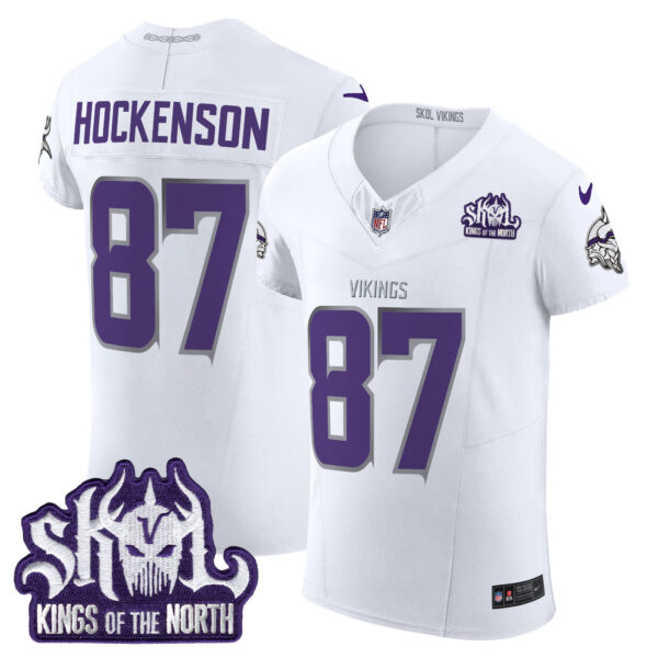 Men's Minnesota Vikings 2024 Winter Warrior Skol Patch Vapor Elite Jersey - All Stitched - Image 8