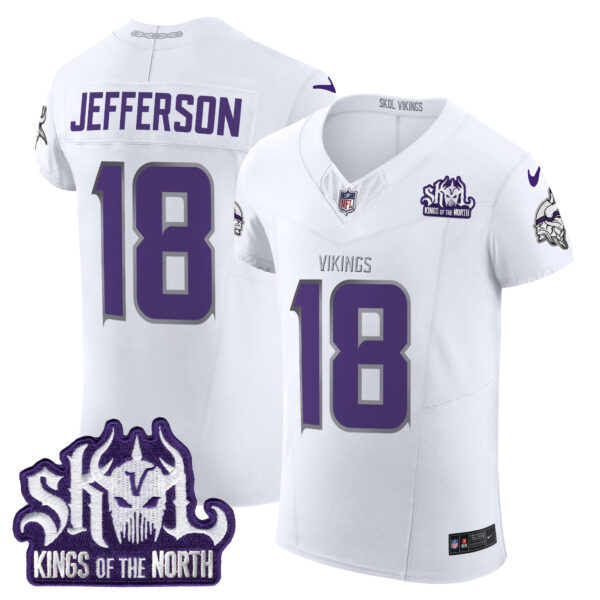 Men's Minnesota Vikings 2024 Winter Warrior Skol Patch Vapor Elite Jersey - All Stitched - Image 2