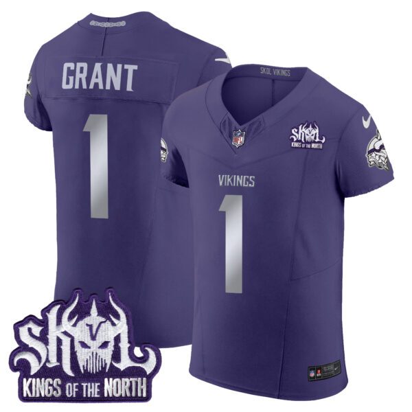 Men's Minnesota Vikings 2024 Winter Warrior Skol Patch Vapor Elite Jersey - All Stitched - Image 42