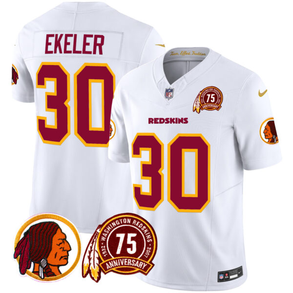 Men's Washington Redskins 75th Patch Throwback Vapor Limited Jersey - All Stitched - Image 22