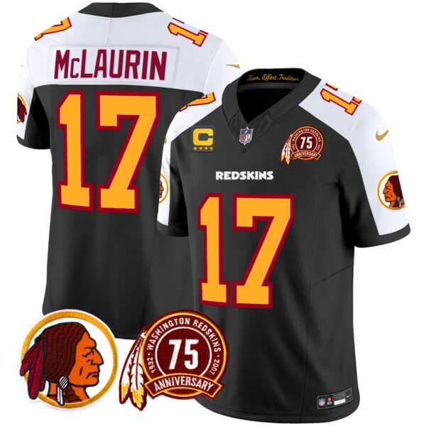 Men's Washington Redskins 75th Patch Throwback Vapor Limited Jersey - All Stitched - Image 42