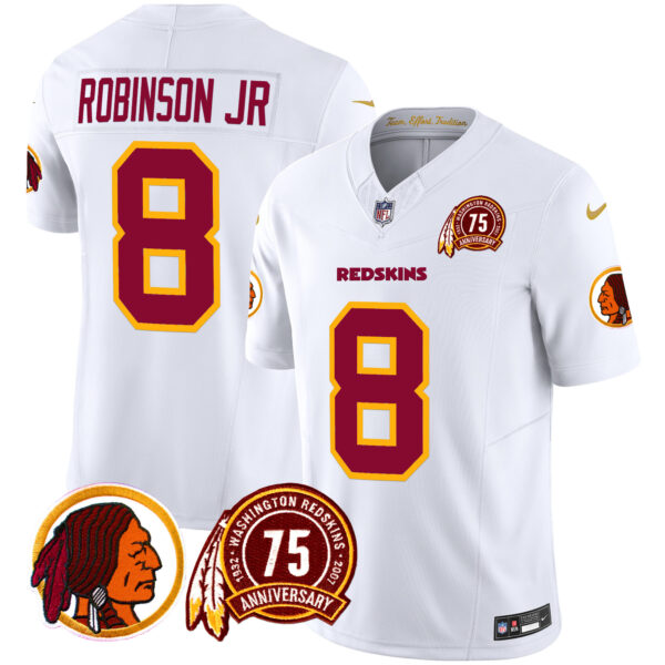 Men's Washington Redskins 75th Patch Throwback Vapor Limited Jersey - All Stitched - Image 21