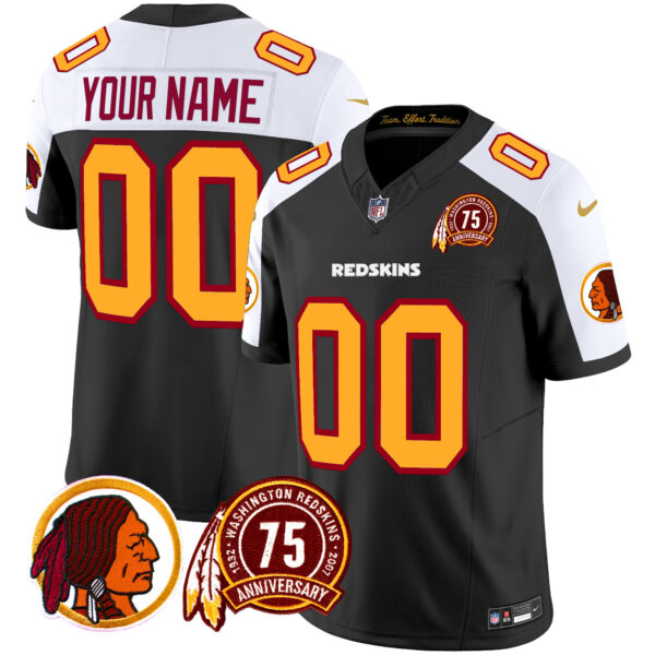 Washington Redskins 75th Patch Throwback Vapor Limited Custom Jersey - All Stitched - Image 5
