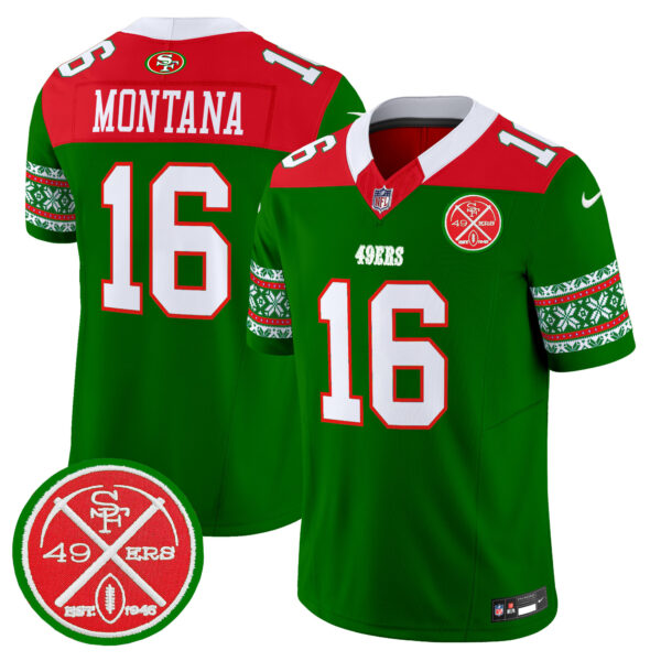 Men's 49ers 2024 Christmas Vapor Limited Jersey - All Stitched - Image 18