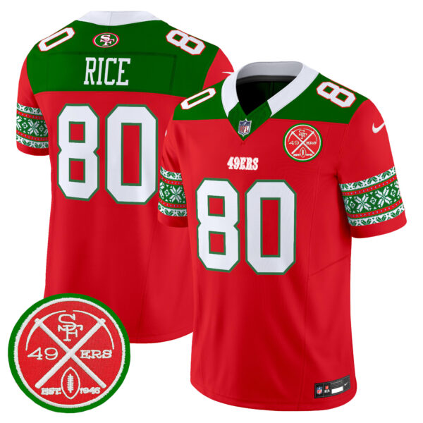 Men's 49ers 2024 Christmas Vapor Limited Jersey - All Stitched - Image 6