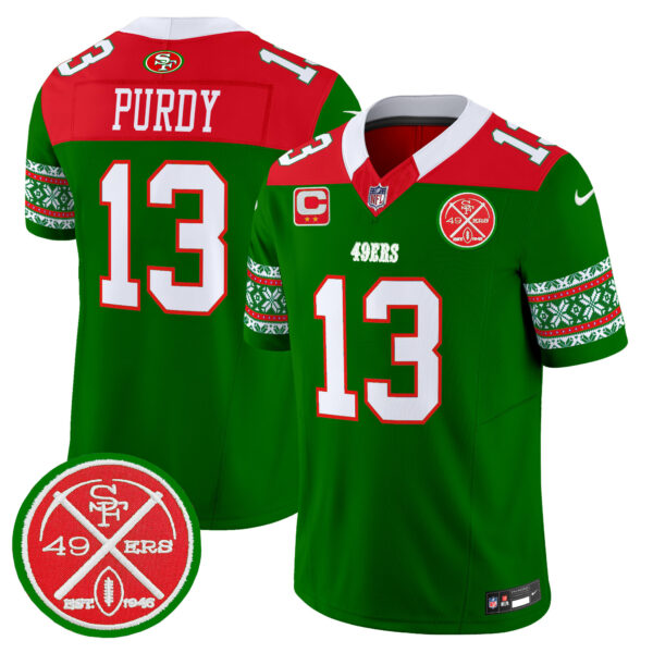 Men's 49ers 2024 Christmas Vapor Limited Jersey - All Stitched - Image 11