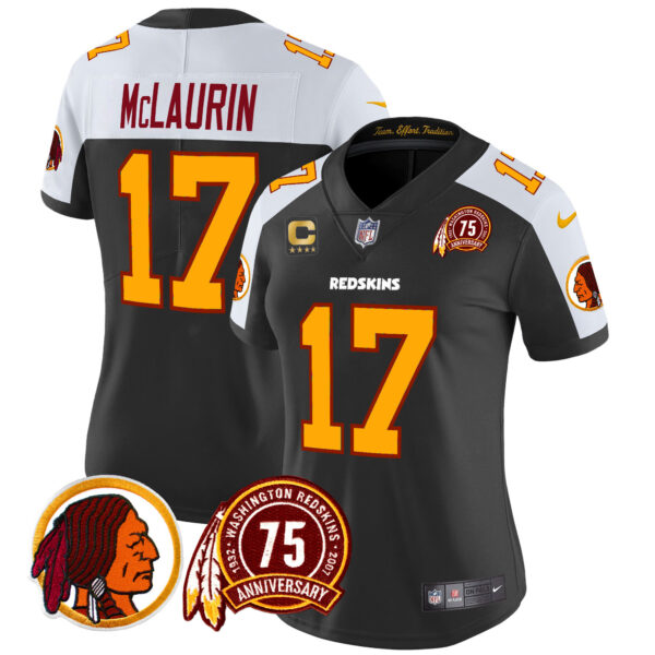 Women's Washington Redskins 75th Patch Throwback Vapor Limited Jersey - All Stitched - Image 14