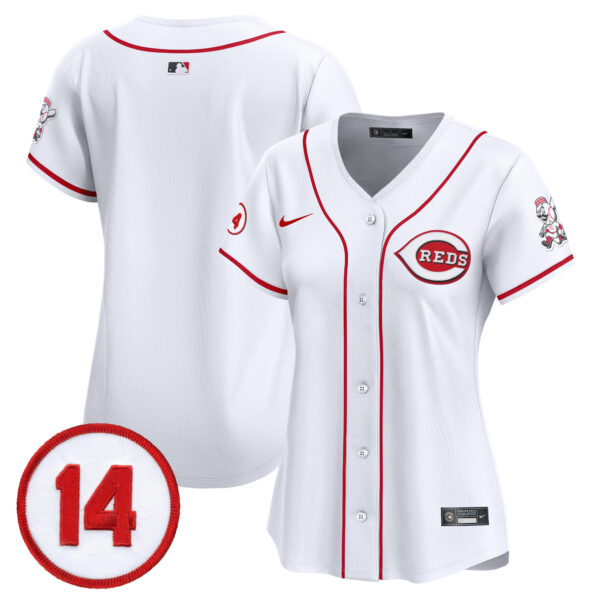 Women's Cincinnati Reds Pete Rose Patch Vapor Premier Limited Jersey - All Stitched - Image 8