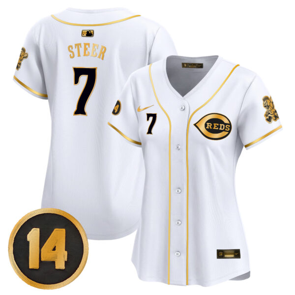 Women's Cincinnati Reds Pete Rose Patch Vapor Premier Limited Jersey - All Stitched - Image 35