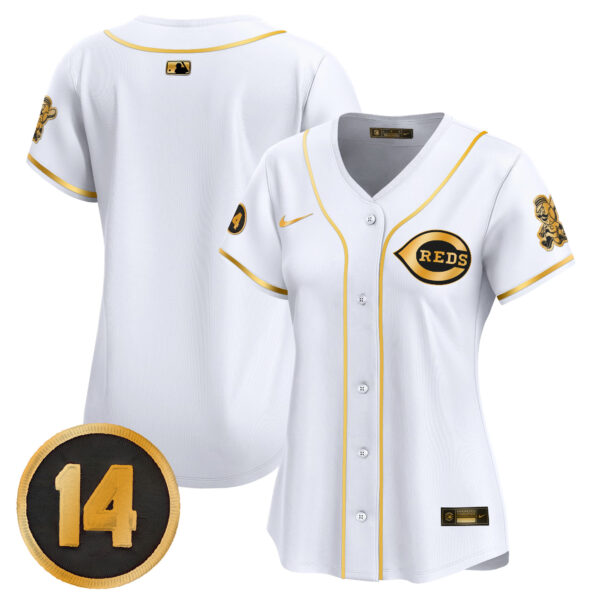 Women's Cincinnati Reds Pete Rose Patch Vapor Premier Limited Jersey - All Stitched - Image 40