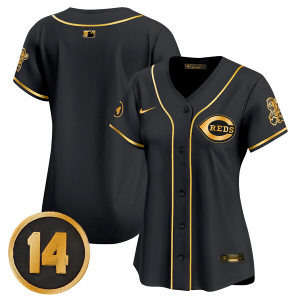 Women's Cincinnati Reds Pete Rose Patch Vapor Premier Limited Jersey - All Stitched - Image 32