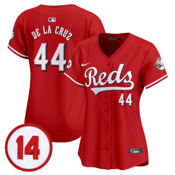 Women's Cincinnati Reds Pete Rose Patch Vapor Premier Limited Jersey - All Stitched - Image 10