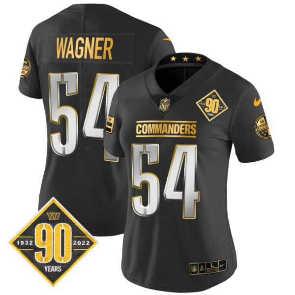 Women's Washington Commanders 90th Anniversary Patch Gold Vapor Limited Jersey - All Stitched - Image 4