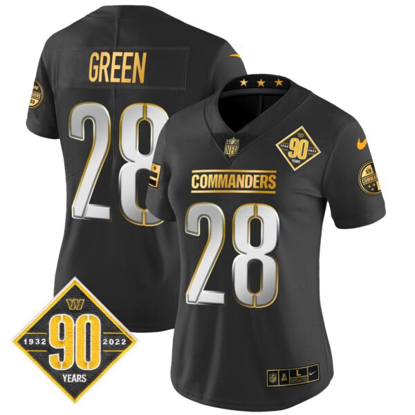 Women's Washington Commanders 90th Anniversary Patch Gold Vapor Limited Jersey - All Stitched - Image 7