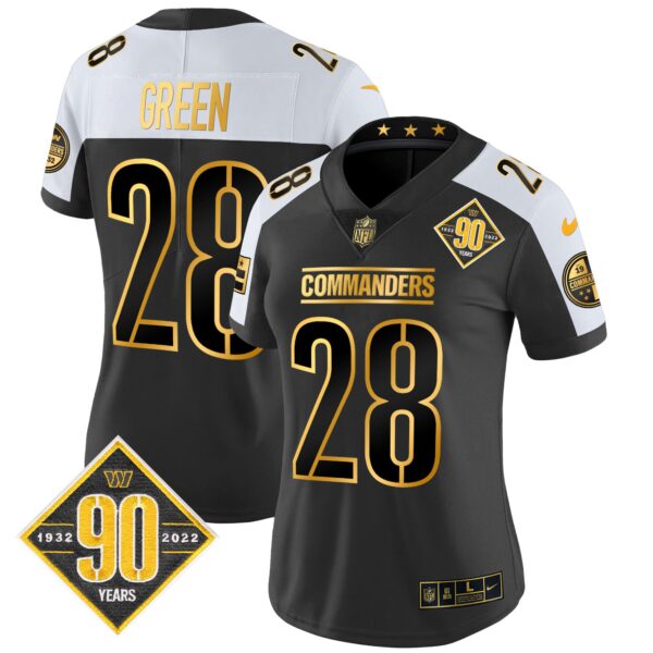 Women's Washington Commanders 90th Anniversary Patch Gold Vapor Limited Jersey - All Stitched - Image 31
