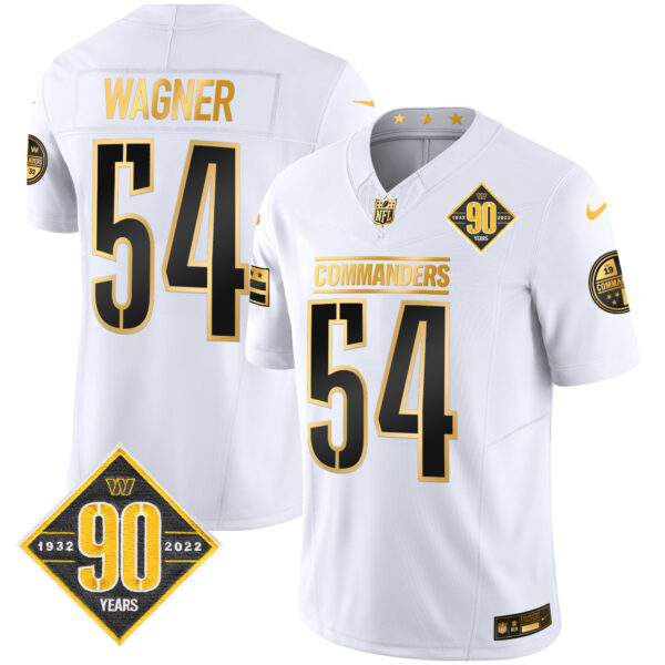Men's Washington Commanders 90th Anniversary Patch Gold Vapor Limited Jersey - All Stitched - Image 20