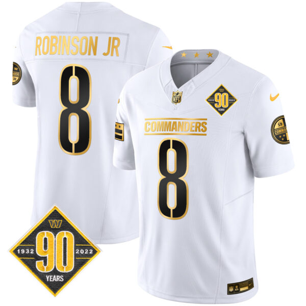 Men's Washington Commanders 90th Anniversary Patch Gold Vapor Limited Jersey - All Stitched - Image 18