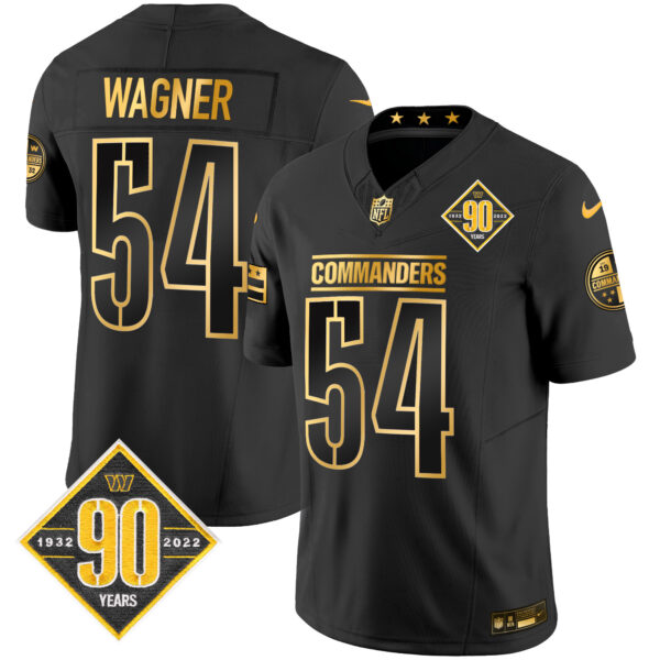 Men's Washington Commanders 90th Anniversary Patch Gold Vapor Limited Jersey - All Stitched - Image 12