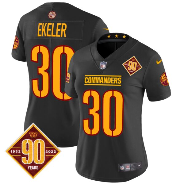 Women's Washington Commanders 90th Anniversary Patch Vapor Limited Jersey - All Stitched - Image 19