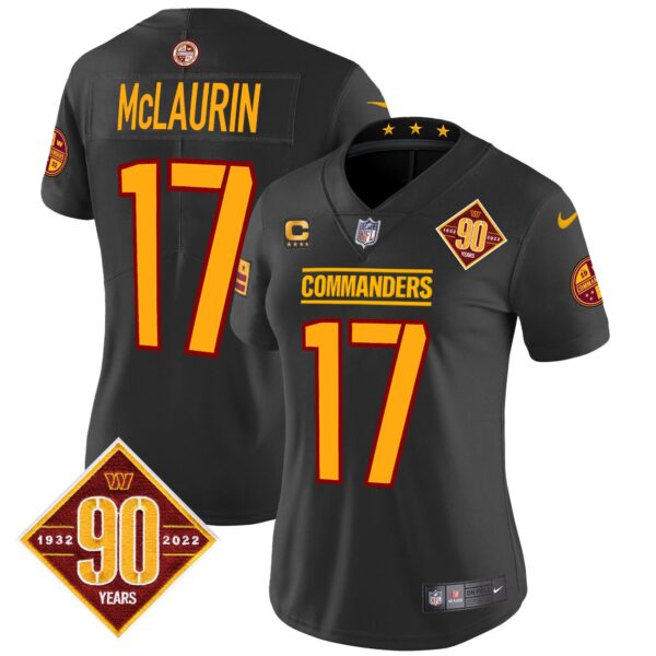 Women's Washington Commanders 90th Anniversary Patch Vapor Limited Jersey - All Stitched - Image 21