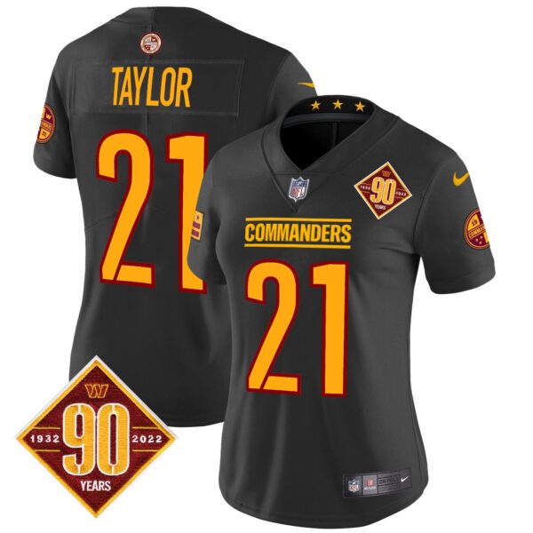 Women's Washington Commanders 90th Anniversary Patch Vapor Limited Jersey - All Stitched - Image 22