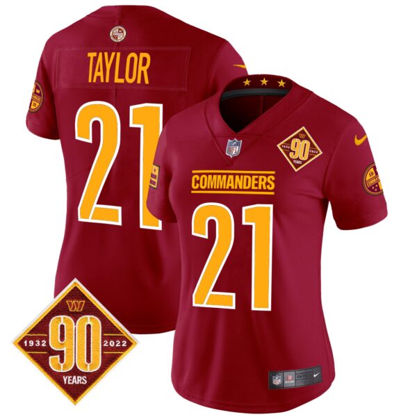 Women's Washington Commanders 90th Anniversary Patch Vapor Limited Jersey - All Stitched - Image 30