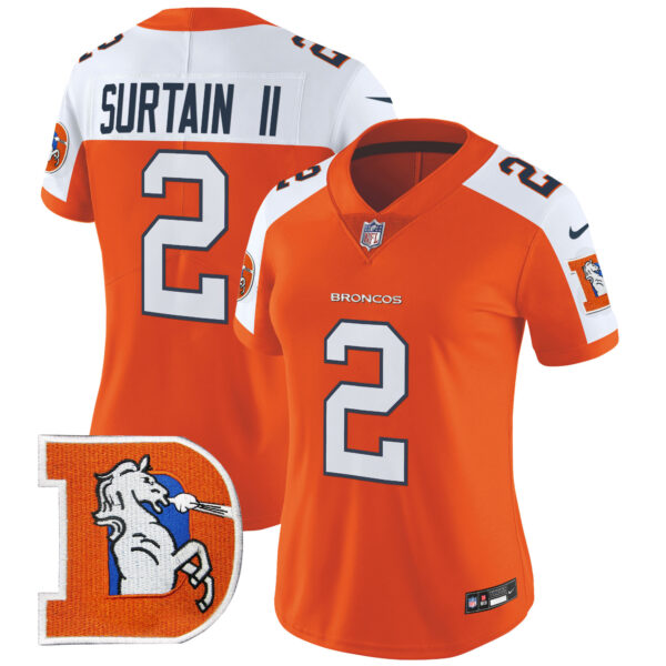 Women's Denver Broncos Throwback Vapor Limited Jersey V2 - All Stitched - Image 16