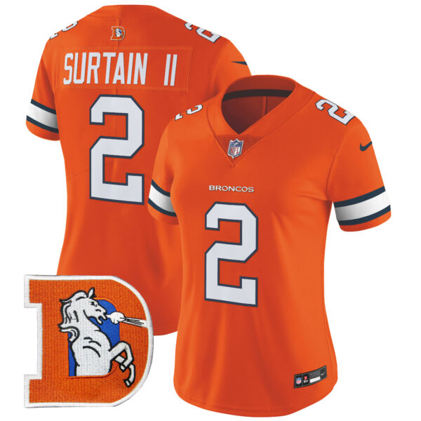 Women's Denver Broncos Throwback Vapor Limited Jersey V2 - All Stitched - Image 2