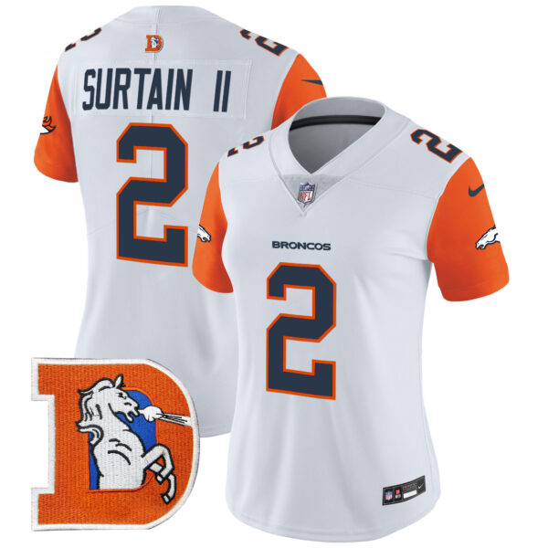 Women's Denver Broncos Throwback Vapor Limited Jersey V2 - All Stitched - Image 37