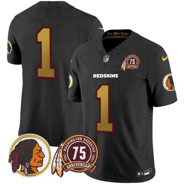 Men's Washington Redskins 75th Patch Throwback Vapor Limited Jersey V2 - All Stitched - Image 24