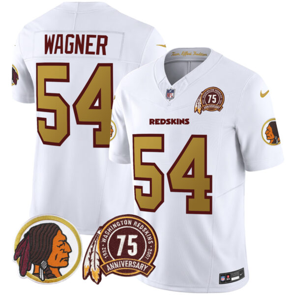 Men's Washington Redskins 75th Patch Throwback Vapor Limited Jersey V2 - All Stitched - Image 36