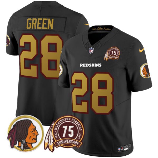 Men's Washington Redskins 75th Patch Throwback Vapor Limited Jersey V2 - All Stitched - Image 23