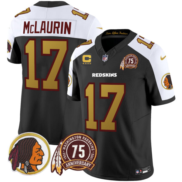 Men's Washington Redskins 75th Patch Throwback Vapor Limited Jersey V2 - All Stitched - Image 13
