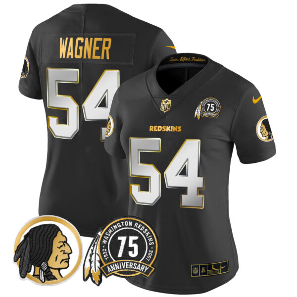 Women's Washington Redskins 75th Patch Throwback Gold Vapor Limited Jersey - All Stitched - Image 4
