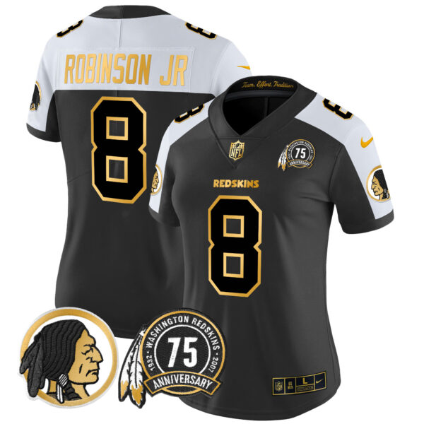 Women's Washington Redskins 75th Patch Throwback Gold Vapor Limited Jersey - All Stitched - Image 26