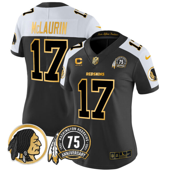 Women's Washington Redskins 75th Patch Throwback Gold Vapor Limited Jersey - All Stitched - Image 29