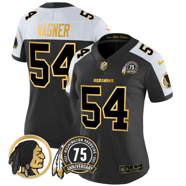 Women's Washington Redskins 75th Patch Throwback Gold Vapor Limited Jersey - All Stitched - Image 28