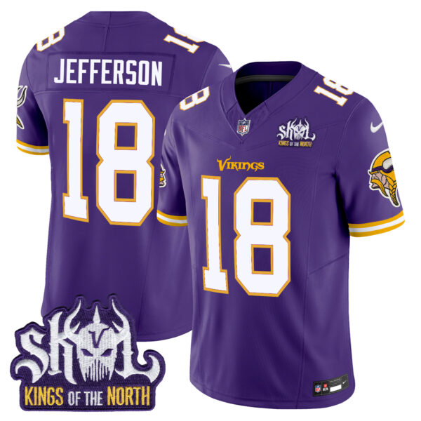 Men's Minnesota Vikings Kings Of The North Patch Throwback Vapor Limited Jersey - All Stitched - Image 18