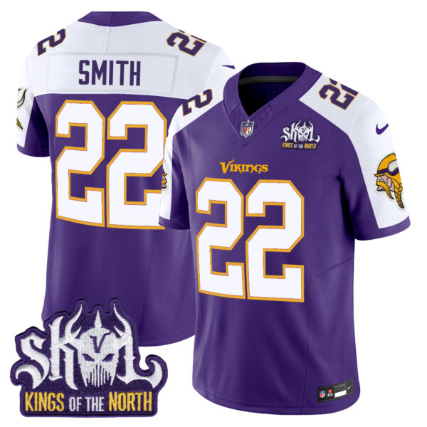 Men's Minnesota Vikings Kings Of The North Patch Throwback Vapor Limited Jersey - All Stitched - Image 7
