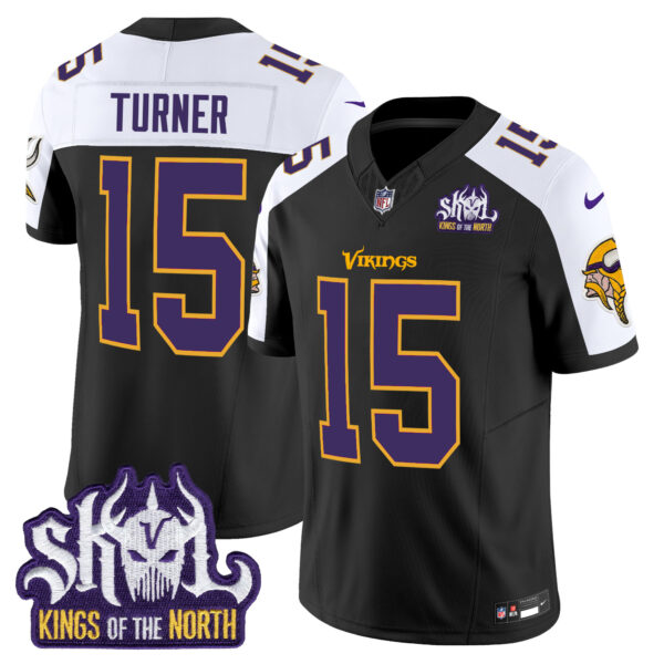 Men's Minnesota Vikings Kings Of The North Patch Throwback Vapor Limited Jersey - All Stitched - Image 11