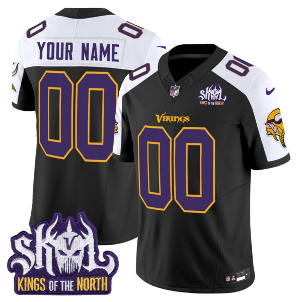 Minnesota Vikings King Of The North Patch Throwback Vapor Limited Custom Jersey - All Stitched - Image 2