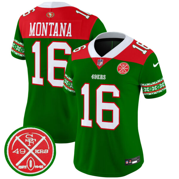 Women's 49ers 2024 Christmas Vapor Limited Jersey - All Stitched - Image 18
