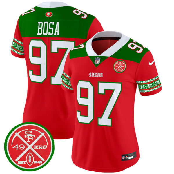 Women's 49ers 2024 Christmas Vapor Limited Jersey - All Stitched - Image 7