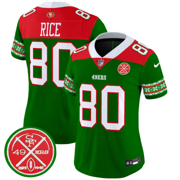 Women's 49ers 2024 Christmas Vapor Limited Jersey - All Stitched - Image 16